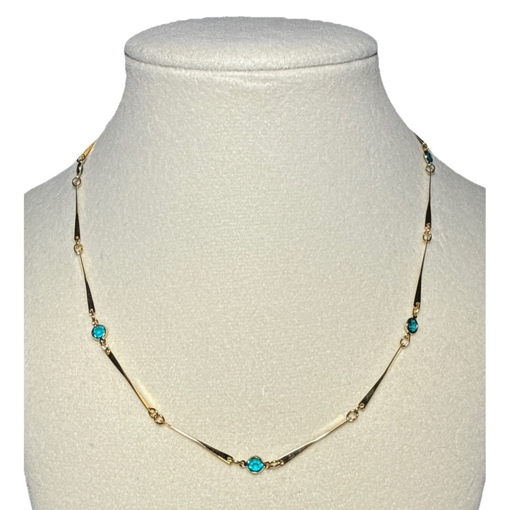 Park Lane‎ December Birthstone Chain Necklace Gold Tone Vtg  J-12L